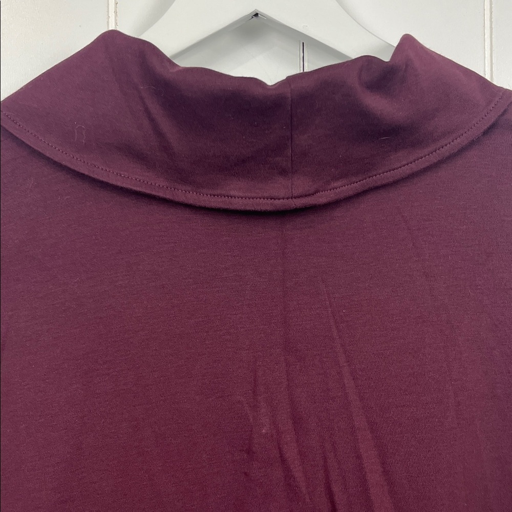 L.L. Bean Women's Pullover Top 2X Plus Burgundy Shawl Collar 100% Cotton NWOT - Picture 8 of 12